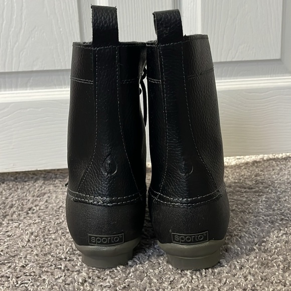 Sporto Women's Rain Boots Black Gray Plaid Rain Lace Up - Picture 3 of 8